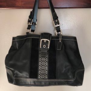 Coach black Hamptons tote